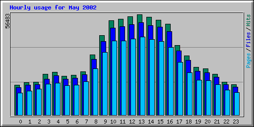 Hourly usage for May 2002